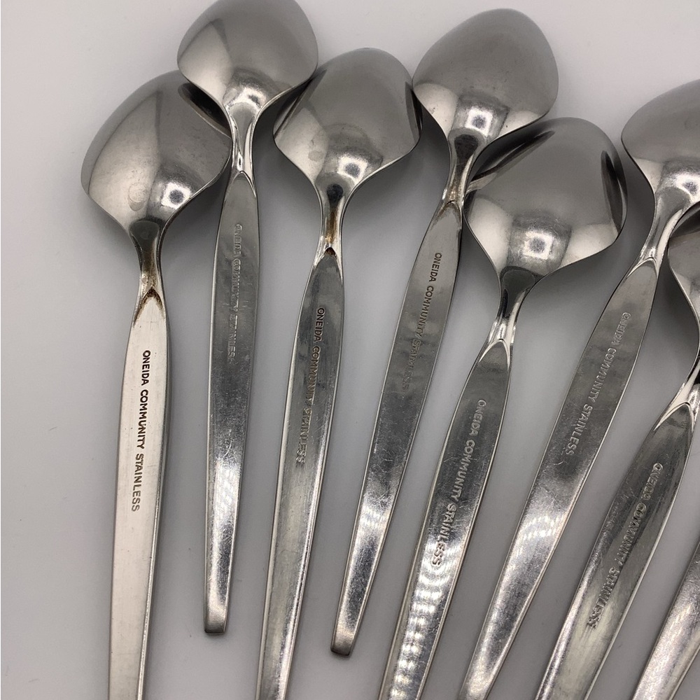 Lot of 11 Oneida Community Stainless Older “Satinique” Teaspoons - Picture 6 of 6